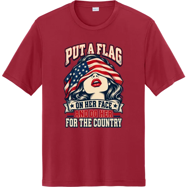 Put a Flag on Her Face - Deep Red