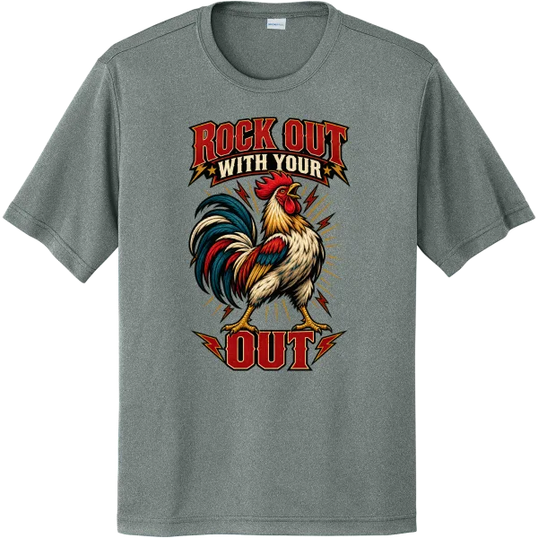 Rock Out With My Rooster Out - Grey Concrete Heather